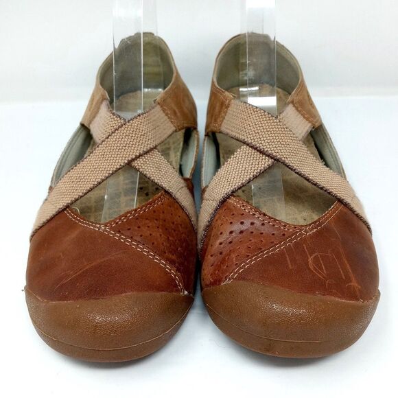 Keen Lower East Side Mary Jane Shoes Size 8.5 Leather Crossover Strap Slip On - Picture 3 of 9